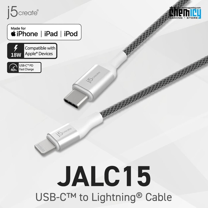 j5create JALC15 USB C to Lightning Cable