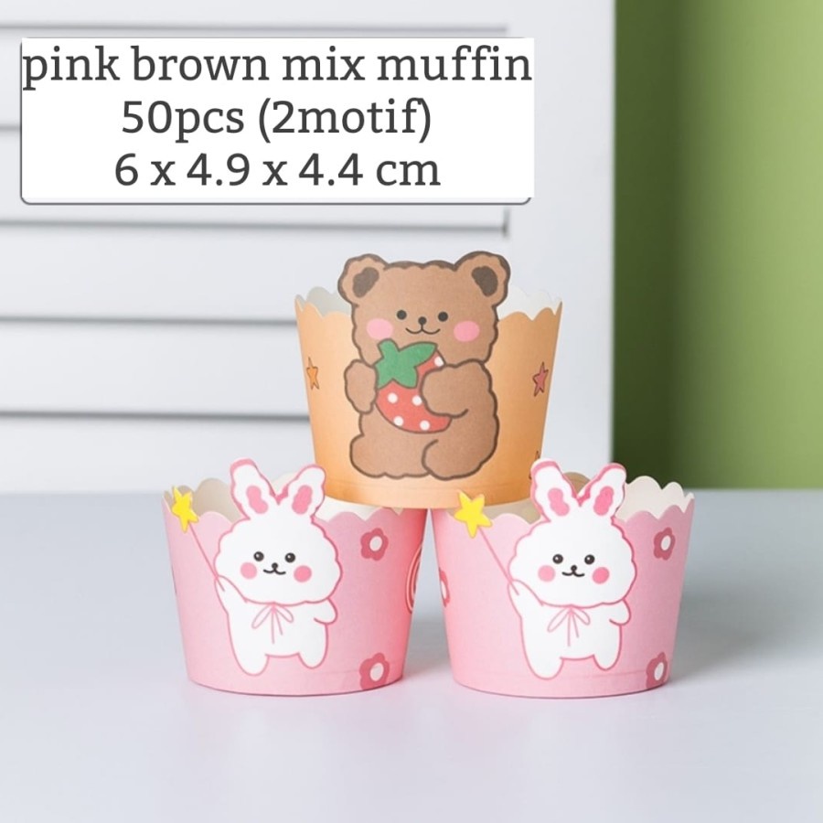 50PCS CUPCAKE KAWAII MIX MOTIF LUCU CASE MUFFIN LUCU TERBARU MF-12 mix