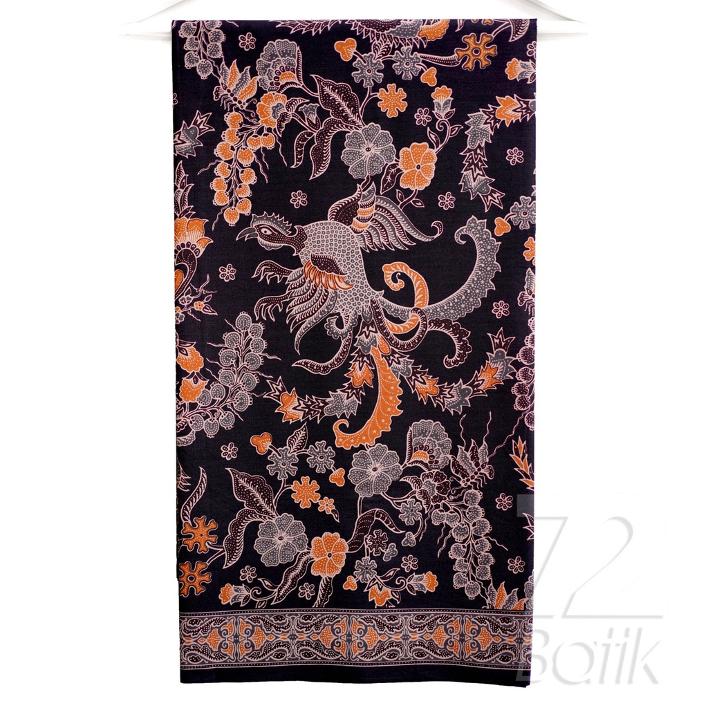 BAHAN BATIK PREMIUM Katun Motif Tresno Asih Warna Hitam Orange Grey Gray 729367 Cap 72 Jarik Jarit Samping Kebat Panjang Batik Katun Modern Premium Bahan Seragam Batik Pernikahan Kantor Keluarga Murah Kamen Jadi Batik Bali Lembaran