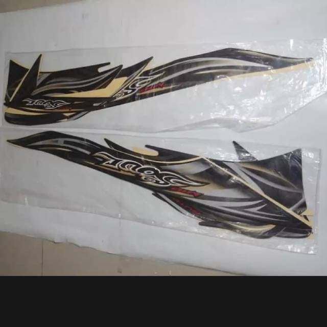 Stiker body & list body & striping mio soul 2009 hitam full
