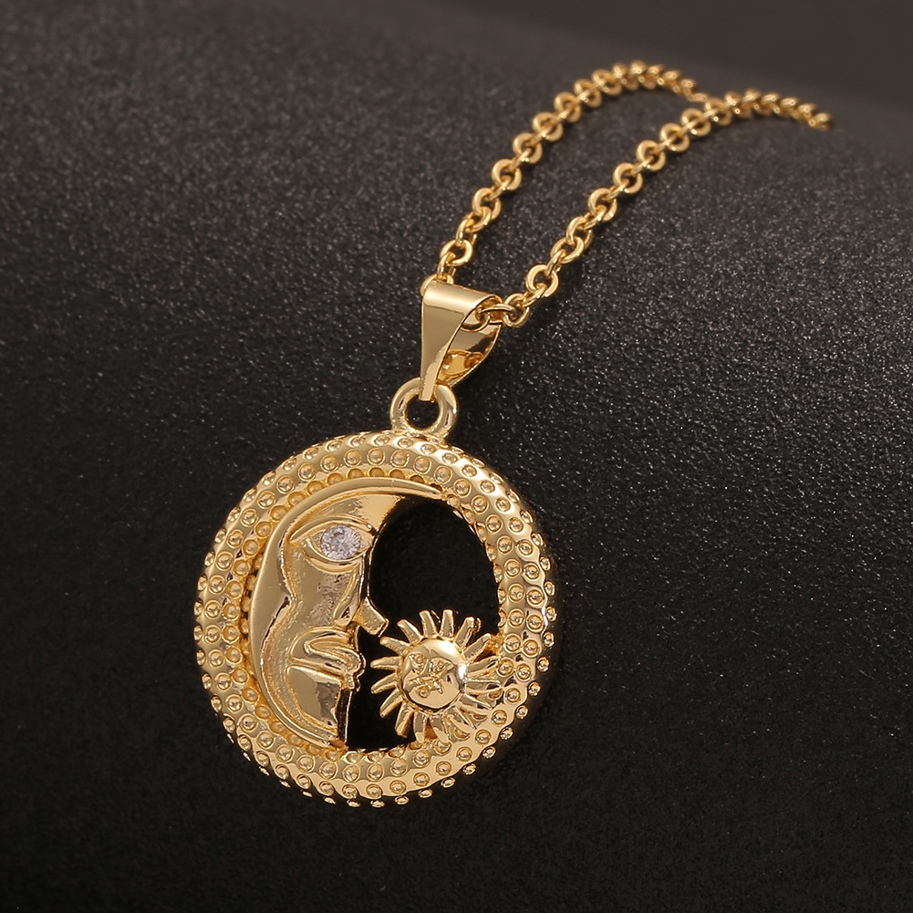 Kalung Eropa dan Amerika baru kalung bulan elf liontin XINGX Sun elegan kalung niche aksesoris