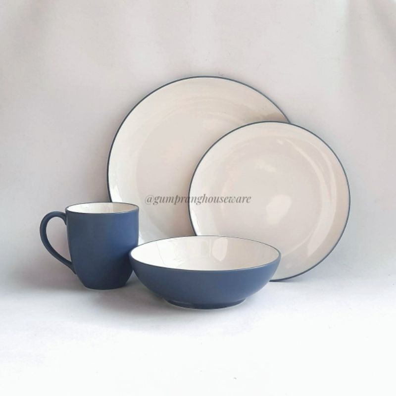 Dinner set piring makan hitam graphite mangkok mug hitam noritake