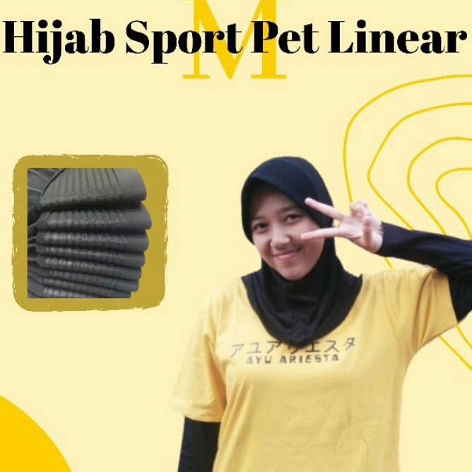 Hijab Instan Sport Kerudung Olahraga spandek bergo polos Linear / Hijab Sporty Pendek-3