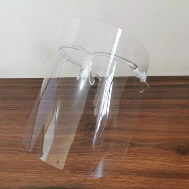 face shield glasses karet putih import  free packing dus  model terbaru
