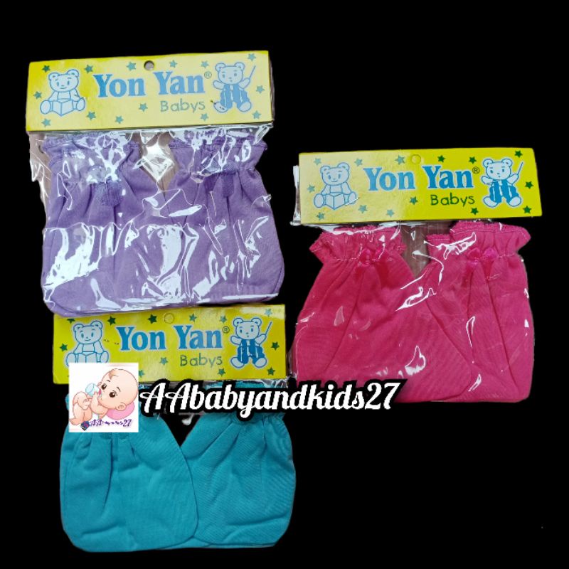 3SET Sarung Tangan dan Kaki Bayi YON YAN Polos Dasar Warna-Sarung Tangan Bayi Murah Berkualitas