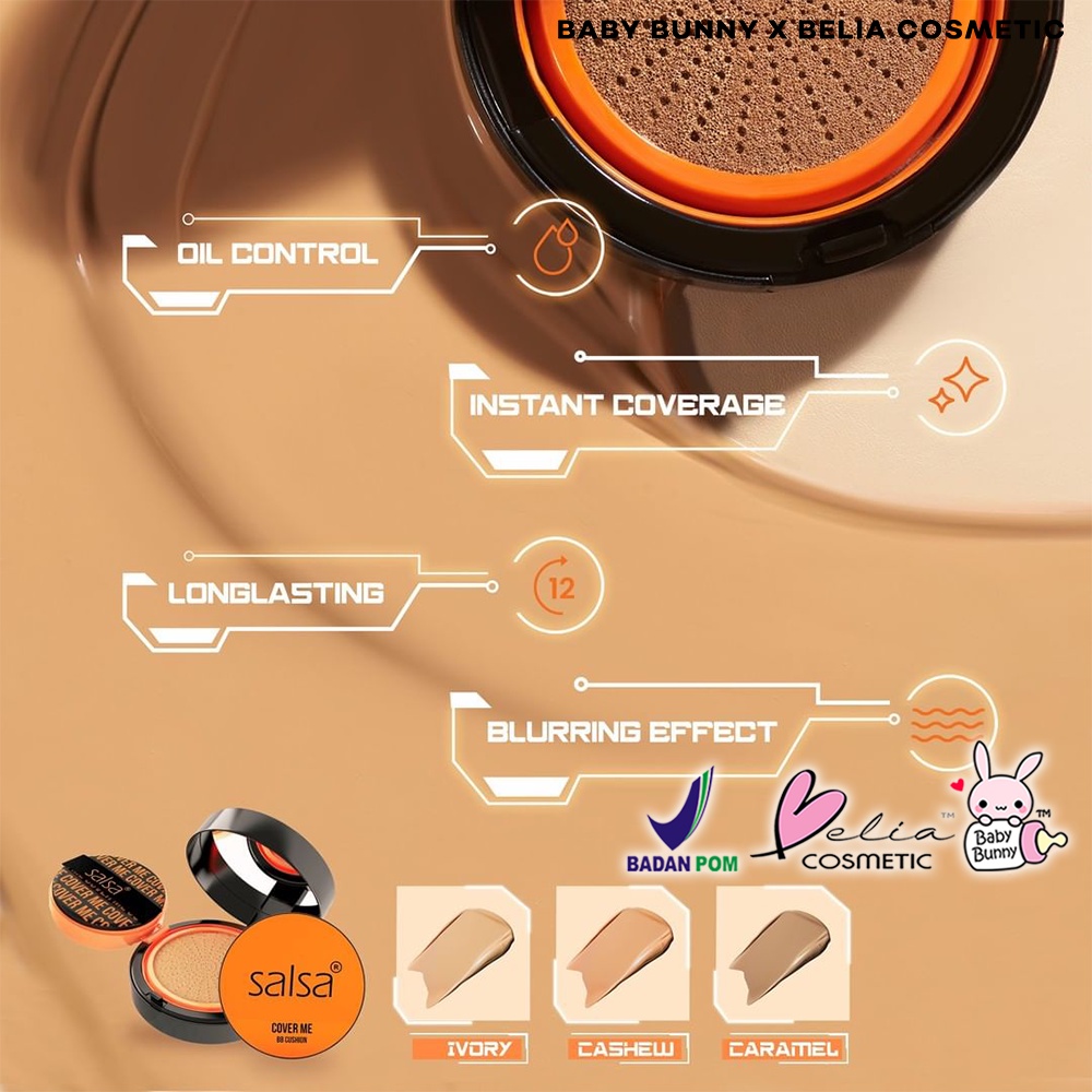 ❤ BELIA ❤ SALSA Cover Me BB Cushion | SPF 30 | Foundation | Make Up | Semi Matte | Coverage | BPOM