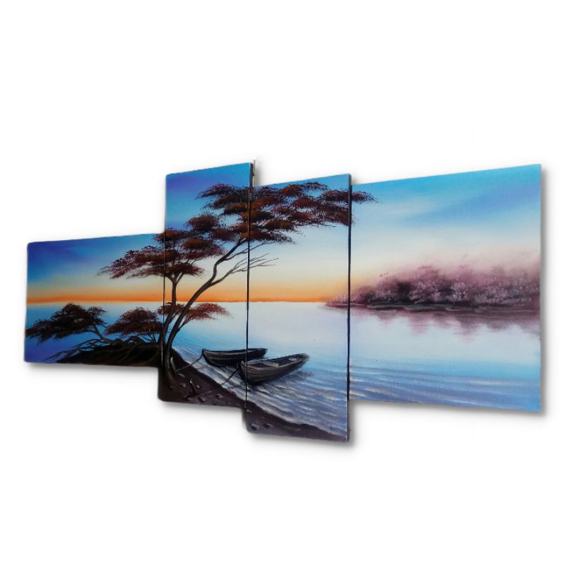 Lukisan pemandangan alam pantai biru