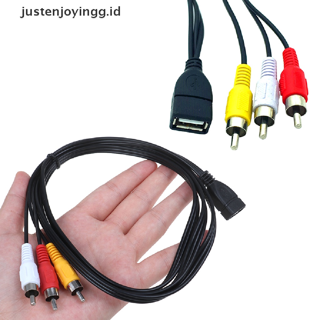 Kabel adapter usb 2.0 female to 3 rca male a / v Panjang 5ft / 1.5m