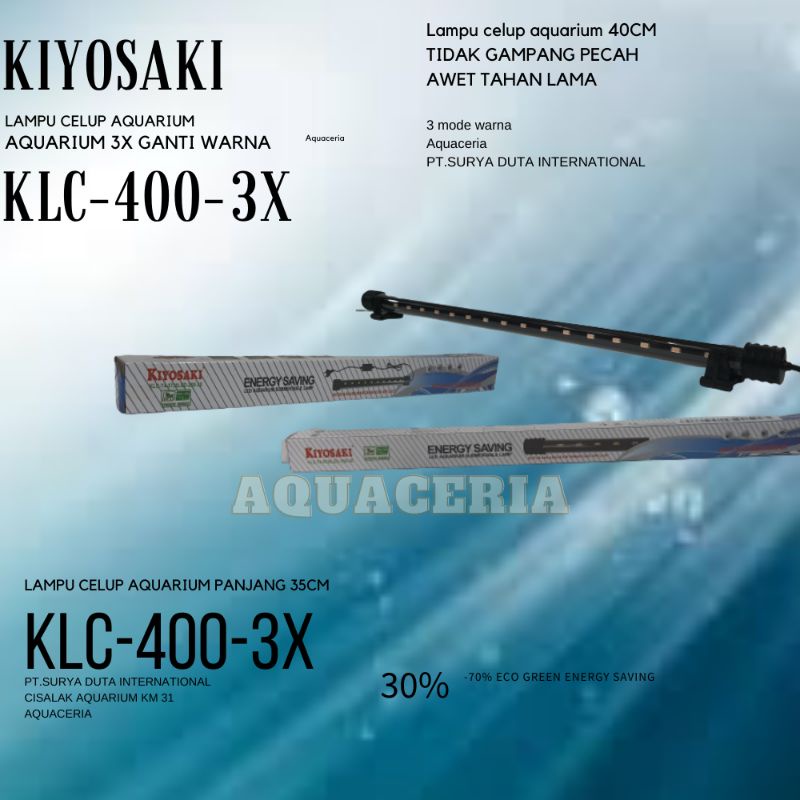 Lampu LED Celup aquarium 40CM 3x ganti warna KIYOSAKI KLC 400 3X MODE WARNA