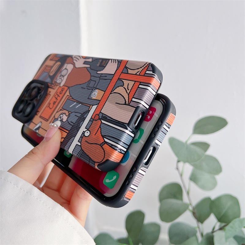 Soft case Silikon Motif Kartun Ilustrasi Untuk iphone 11 pro max 12 13 pro max X Xs max XR 7plus 8plus 7 8 se2020