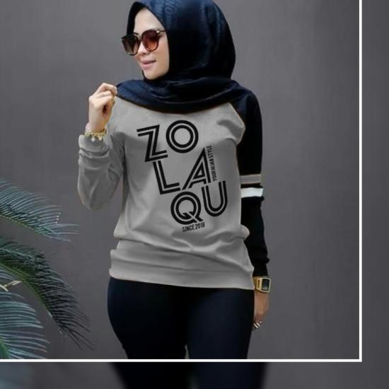➨ [Baju ZOLAQU RO] kaos wanita lengan panjang bebyterry - Biru Muda, M ☑
