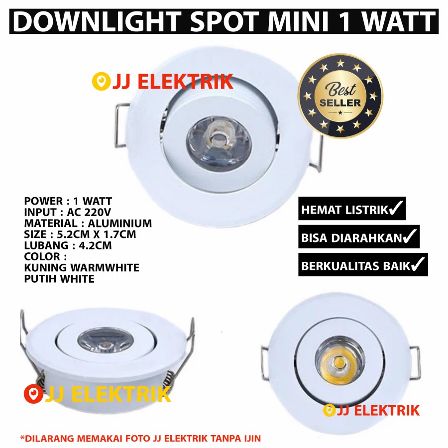 Jual Lampu Downlight Spotlight Led 1 Watt Mini Spot Shopee Indonesia