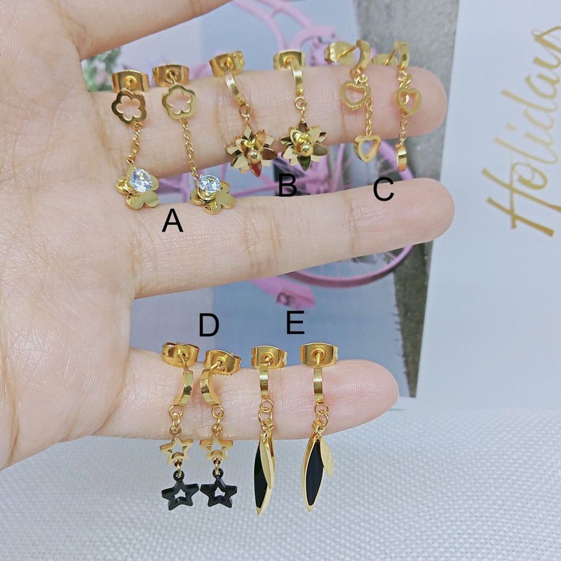 Perhiasan Titanium Anting Jurai Fashion Gold - BE361