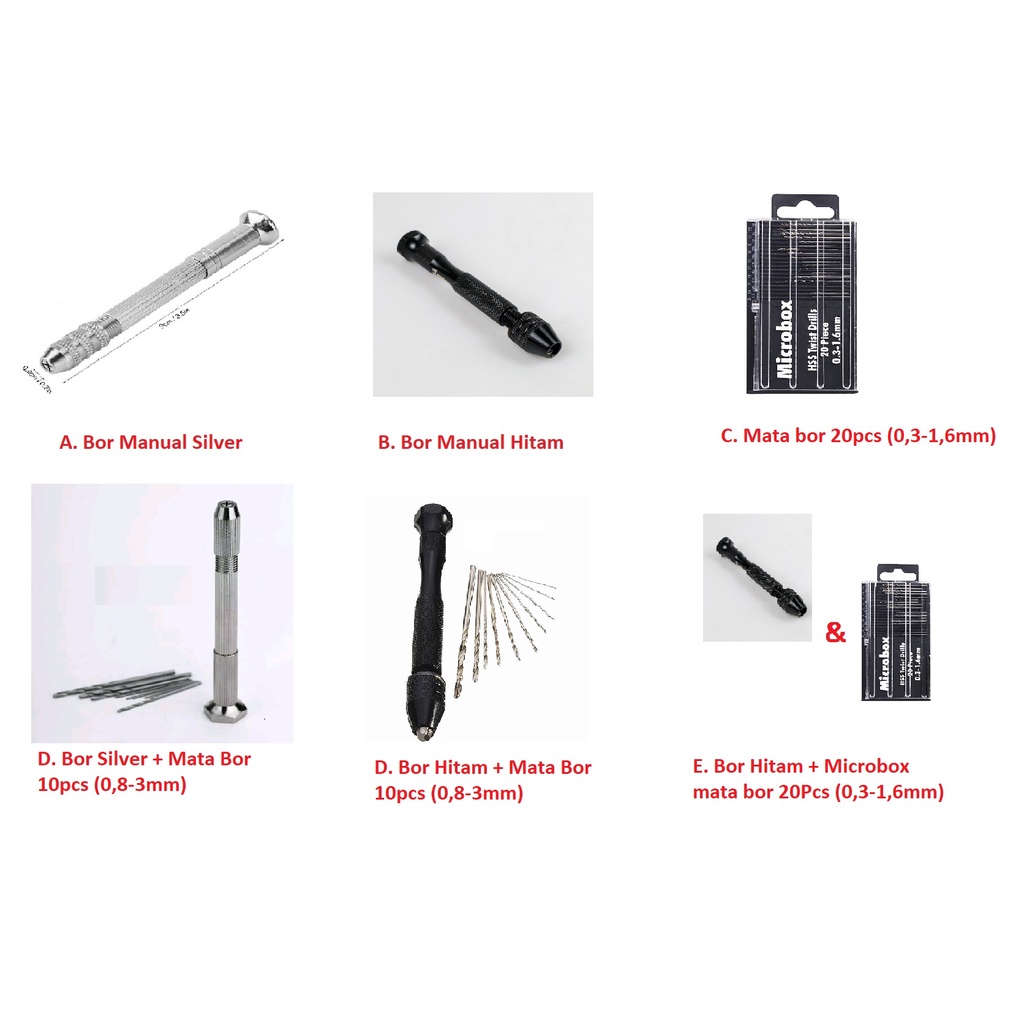 Bor Tangan Mini Micro Bor PCB Twist Micro Drill