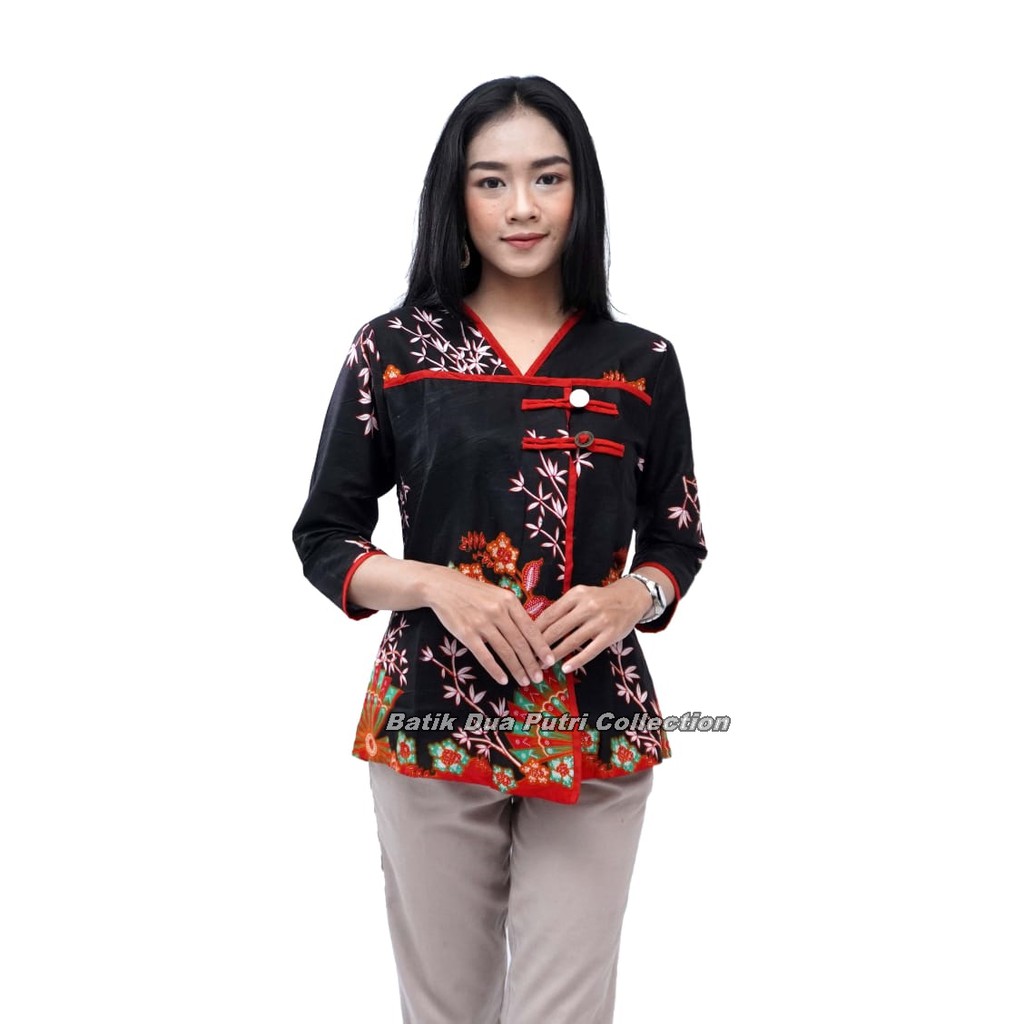 Couple Batik Blouse Wanita Kemeja Pria Kipas Ratu Kipas By Batik Dua Putri