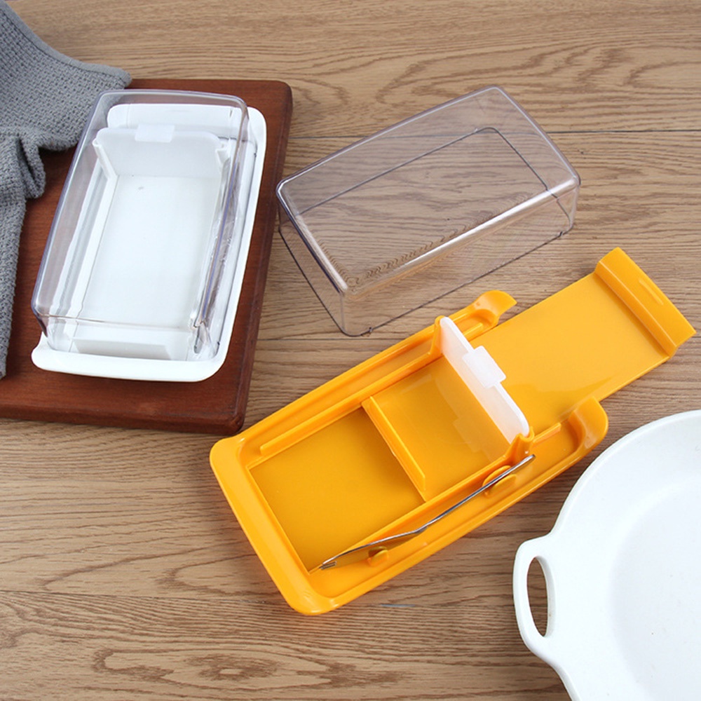 【COD Tangding】Kitchen Portable Butter Box Household Transparent Butter Cheese Case Sandwich Lunch Cheese Cutting Food Container