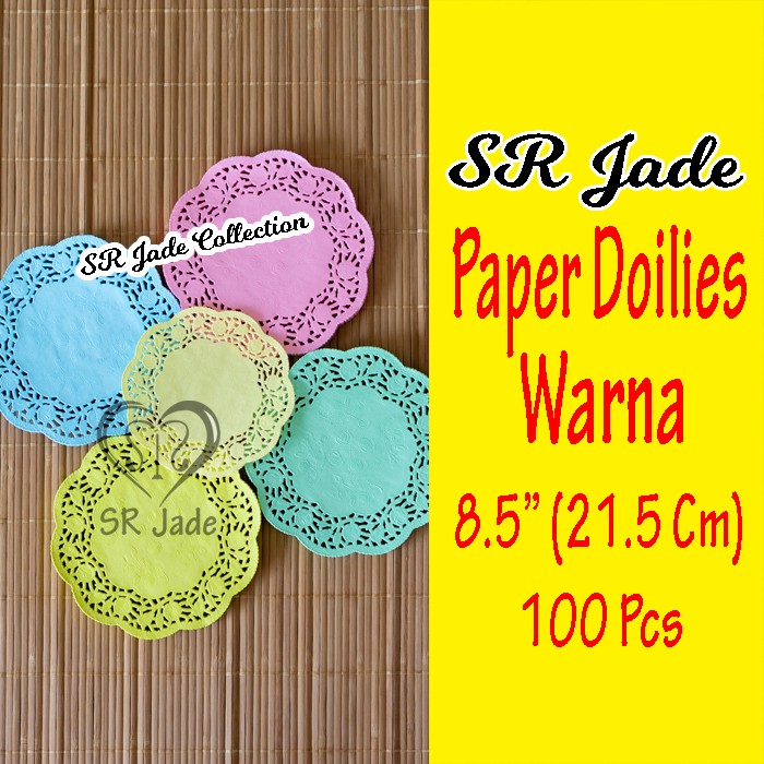 Paper Doilies Warna 8.5" 21.5 cm 100 pcs Doyleys Tatakan Kue Alas Toples Renda Souvenir Undangan