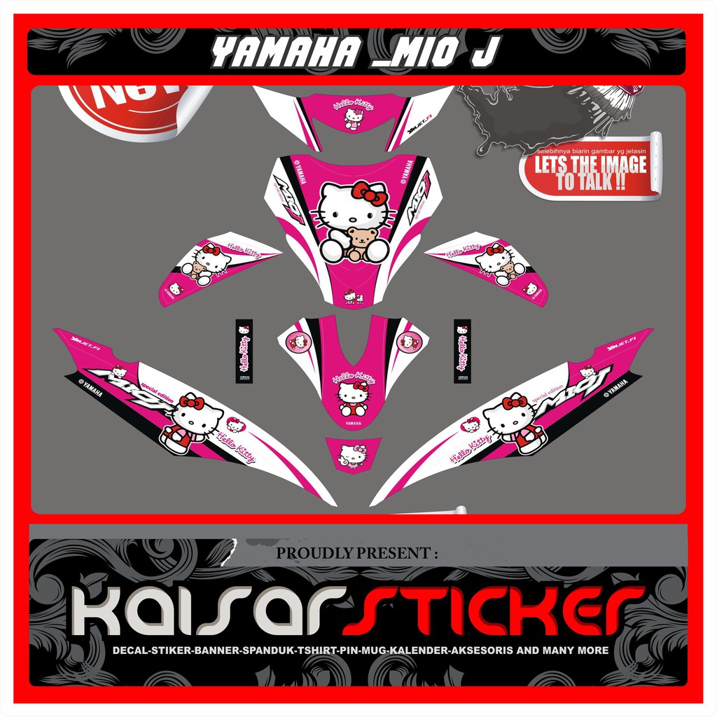 Stiker Motor Yamaha Mio J full Body HELLO KITTY PINK