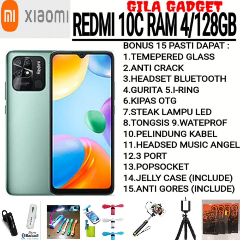 XIAOMI REDMI 10C RAM 4/128GB ORIGINAL GARANSI RESMI