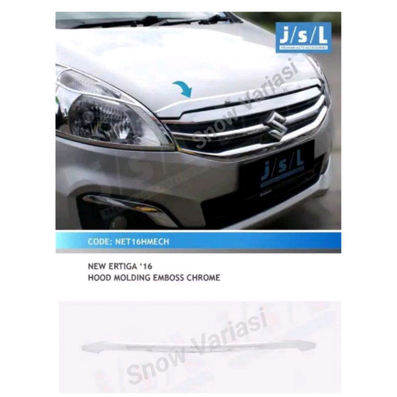 Hood molding / list kap mesin new ertiga 2016 EMBOS chrome jsl