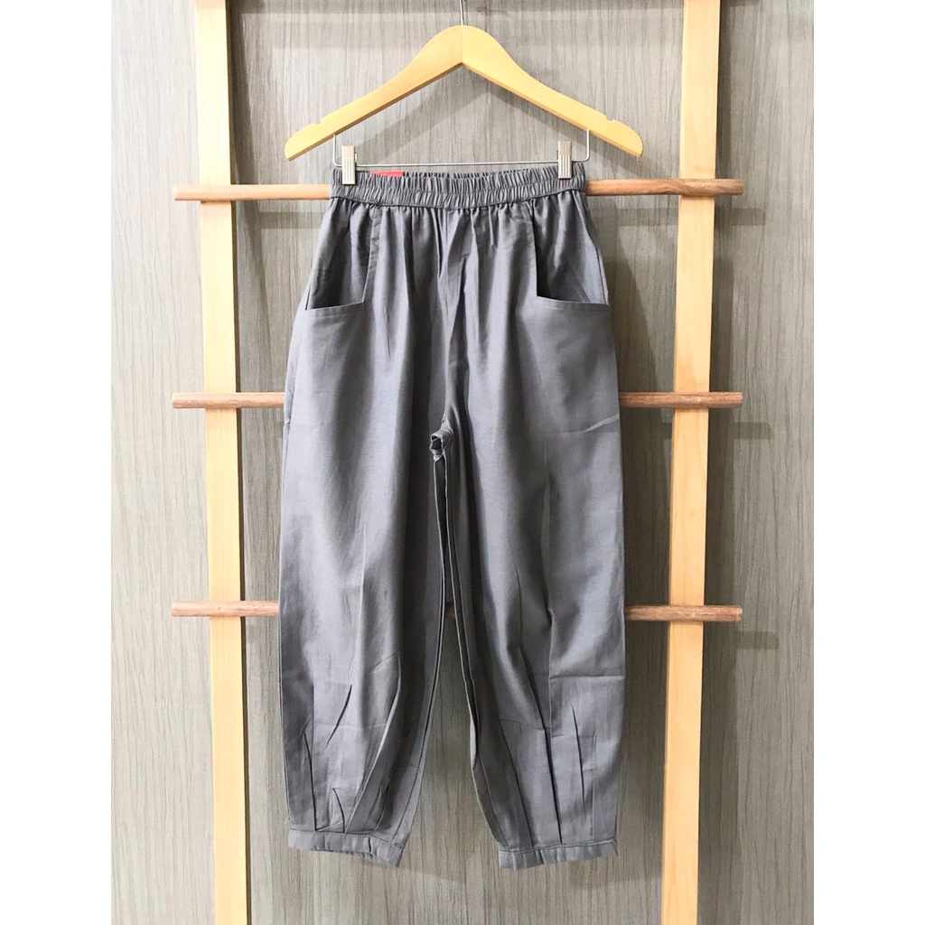 CoD- Hinata Pants- Celana Santai 7/9- Celana Kulot Wanita- Celana Baggy Rami Premium- Celana Panjang-2