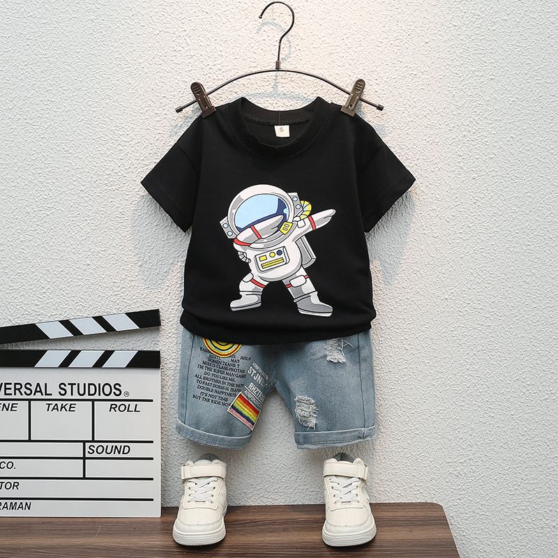 ANANAKSTORE- Setelan pendek anak laki laki baju baby premium 0-5 Tahun MOTIF ASTRONOT / Baju baby impor premium STP-7012