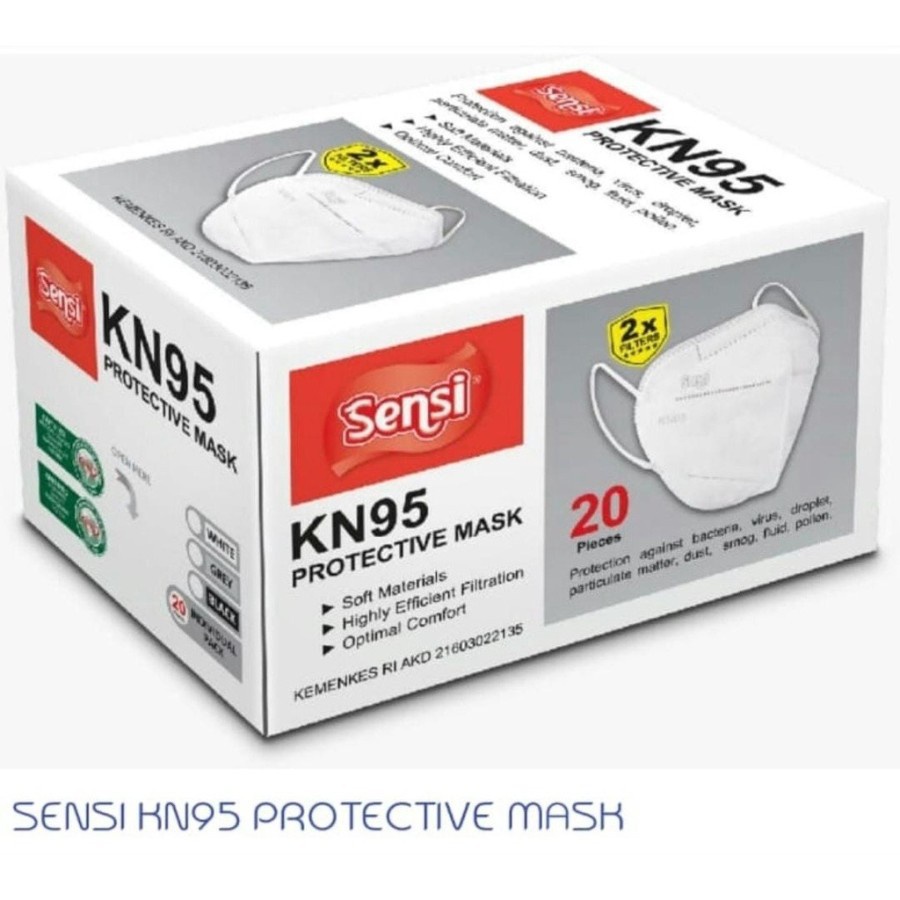 MASKER SENSI KN95 PROTECTIVE MASK 6PLY isi 20 pcs double filter SENSI ORIGINAL 6 PLY