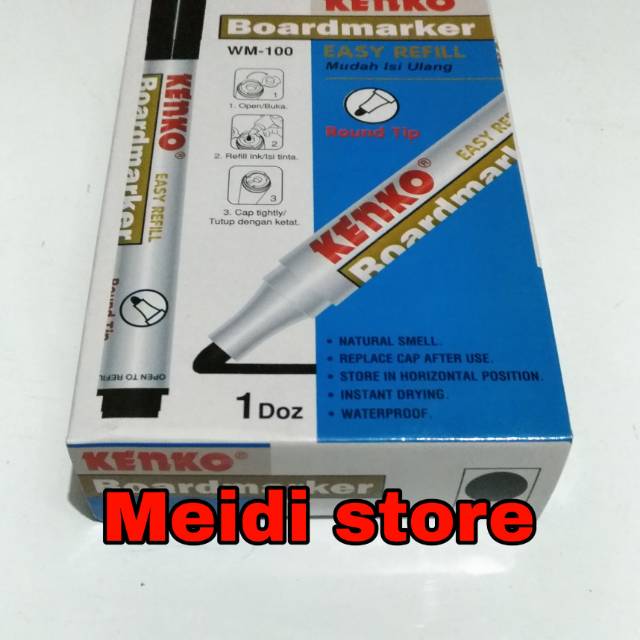 

Spidol whiteboard kenko / Spidol bisa dihapus / Spidol besar kenko MW-100 Biru