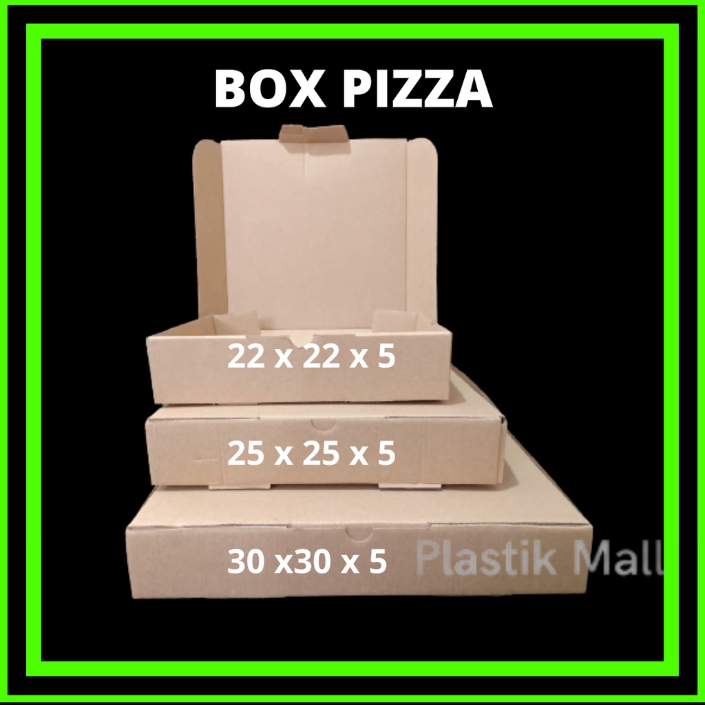 (10pcs) KARDUS BOX KOTAK PIZZA BROWNIES / DUS KOTAK BOX PIZZA 22x22 25x25 30x30 x5cm BROWNIS KUE BOL