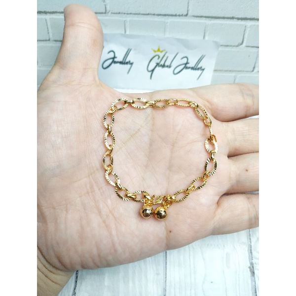 GELANG TANGAN RANTAI DEWASA MOTIF PERAK ASLI S925 GLOBAL JEWELLERY CM045