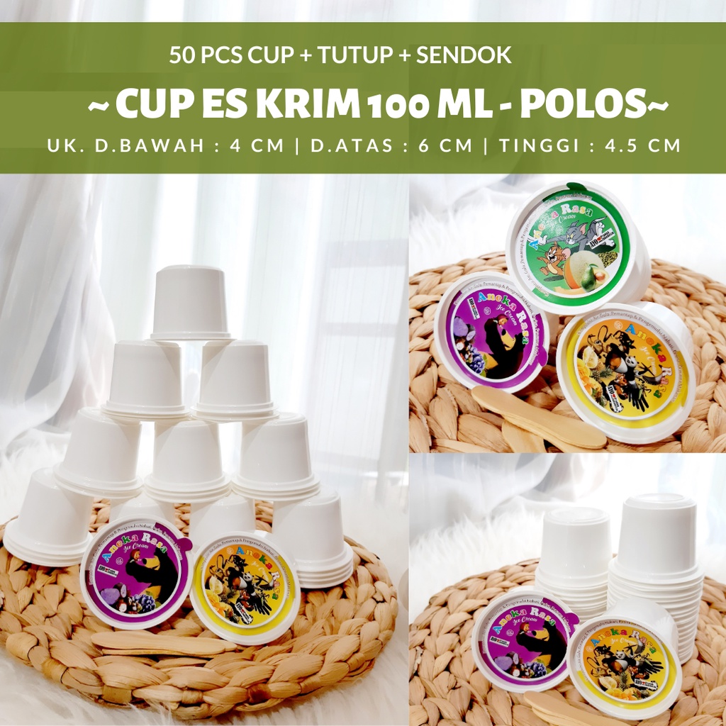 Eskrim Cup Kemasan Es Krim Cup 100ml  Wadah Es Krim Cup Cup Ice Cream Lengkap