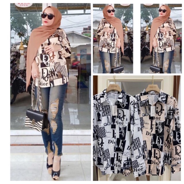 Kemeja Dior wanita / kemeja Dior / kemeja Import murah