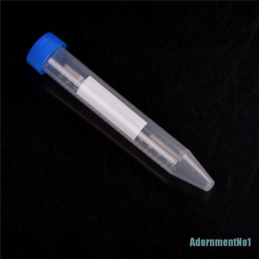 [AdornmentNo1]10X 15mL Plastic Centrifuge Test Tube Vial Container Self Standing Screw Cap