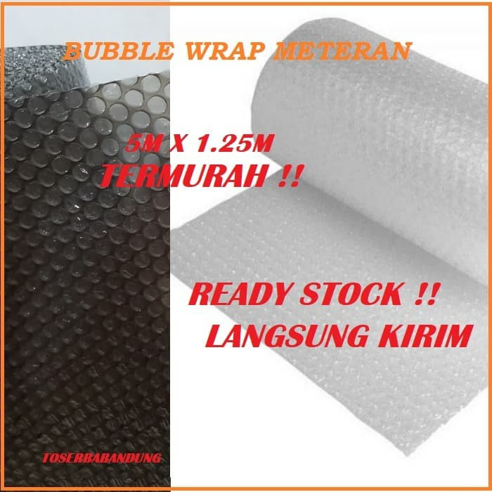 

Murmer! bubble wrap 5m x 1.25m bubblewrap plastik Gojek BDG - Bening