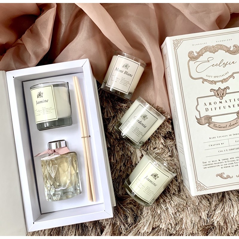 [BUNDLE] - 2 REED DIFFUSER/PEWANGI RUANGAN &amp; SCENTED CANDLE GIFT SET