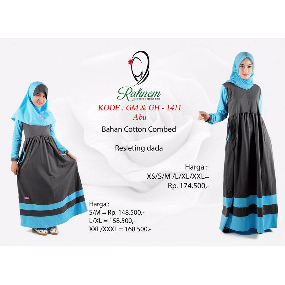 COUPLE GAMIS RAHNEM  IBU &amp; ANAK / GM - 1411 / DRESS MUSLIM / BAJU WANITA