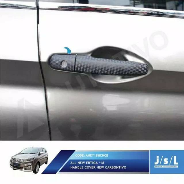 JSL Cover Pegangan Pintu Carbontivo All New Ertiga 2018 Handle Cover