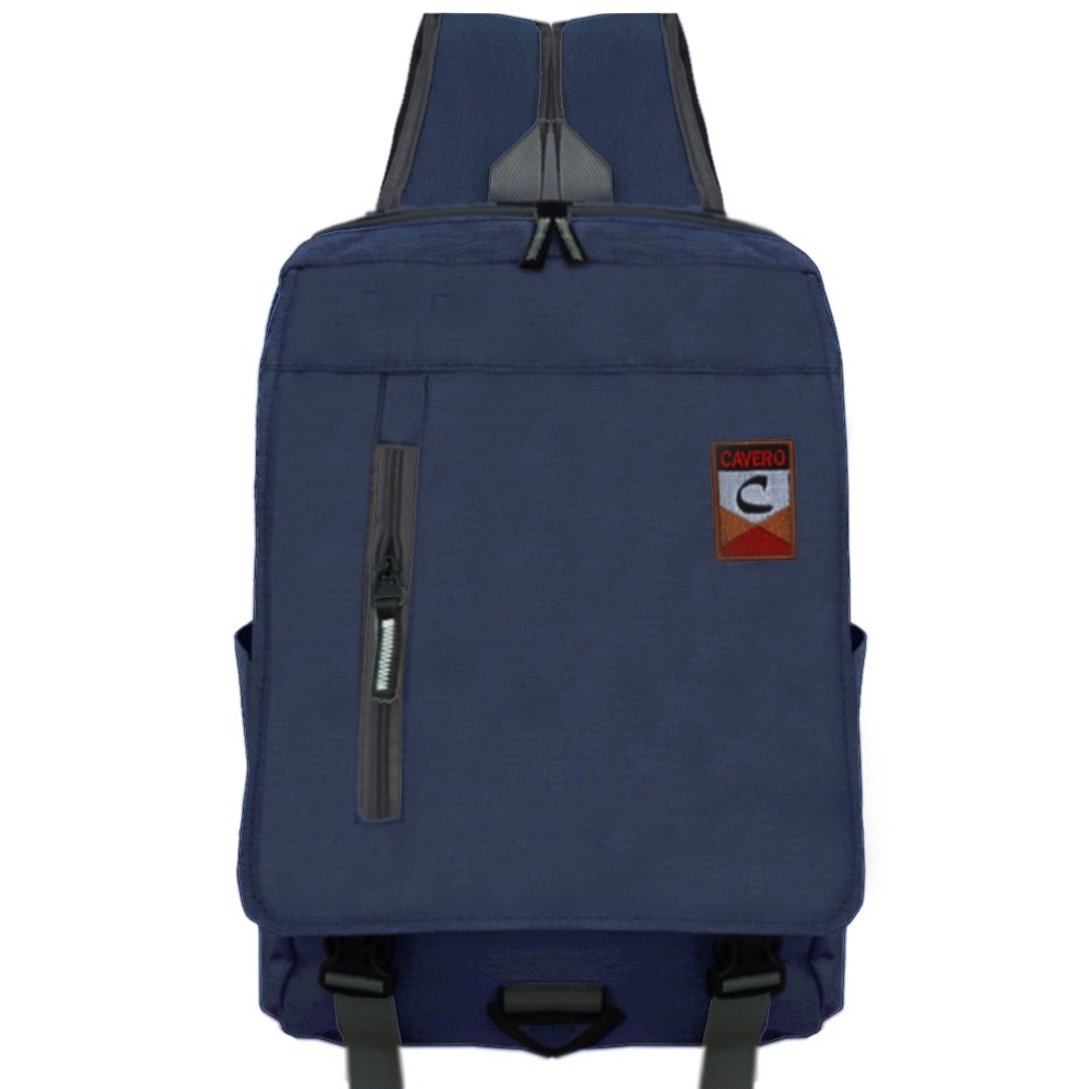 SHOPEE 7.7 BOMBASTIS SALE!! Cavero Tas Ransel Pria Wanita CV2424 Desain Style Korea Material Kanvas - Blue