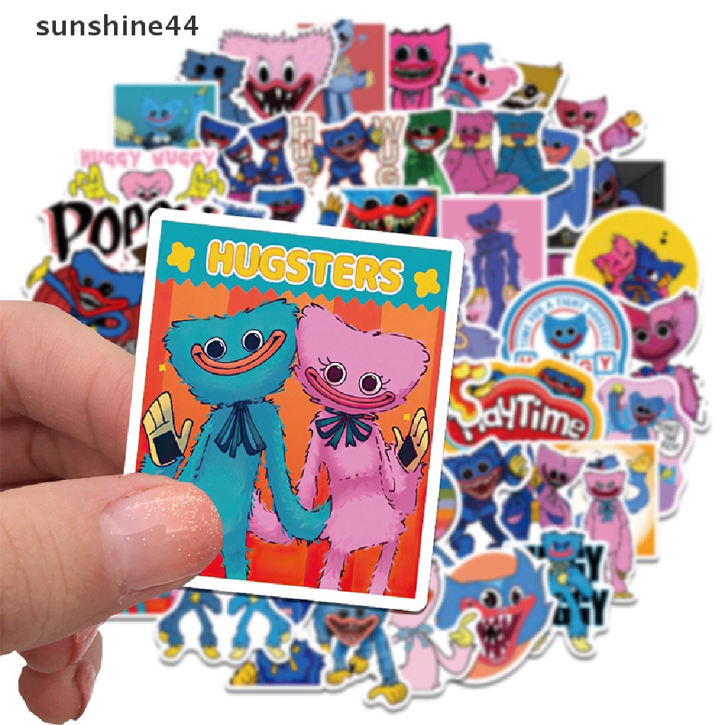 Sunshine 50PCS Stiker Motif Kartun Anime Huggy Wuggy Poppy Playtime Untuk Dekorasi Meja