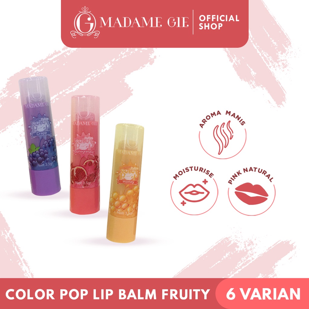 Madame Gie Color Pop Lip Balm | Fruity Series