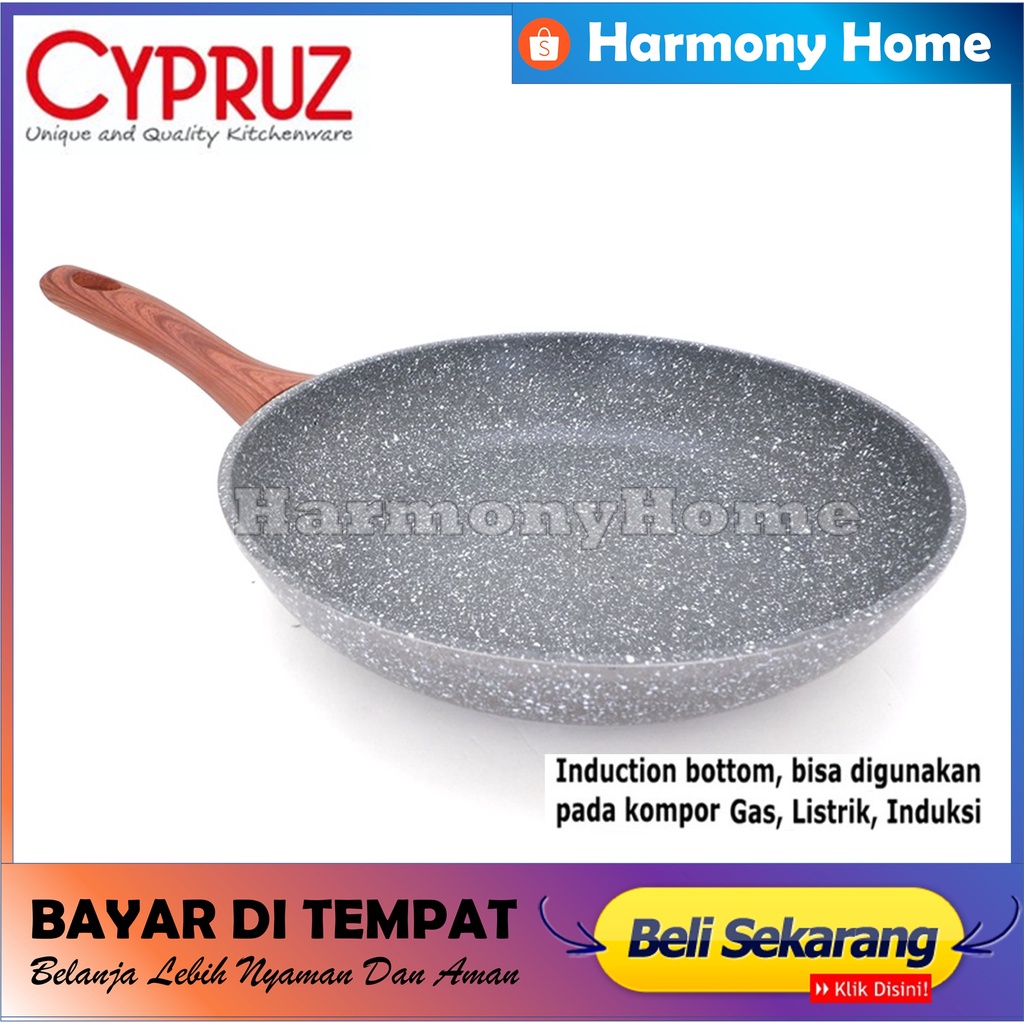 Fry Pan Induksi Marble 3mm 28cm Merk Cypruz FP-0634 Penggorengan Cypruz FP-0634 Fry Pan Marble Induksi 28cm