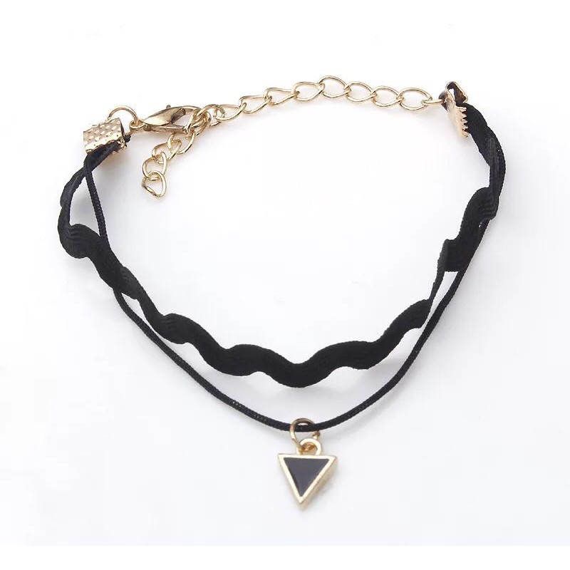 Gelang Multilayer Dengan Liontin Segitiga Gaya Retro Korea Untuk Wanita