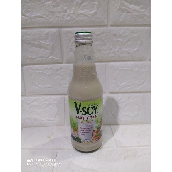 

V-soy Susu Kedelai Multi Grain Soya Bean Milk Botol Gelas 300Ml