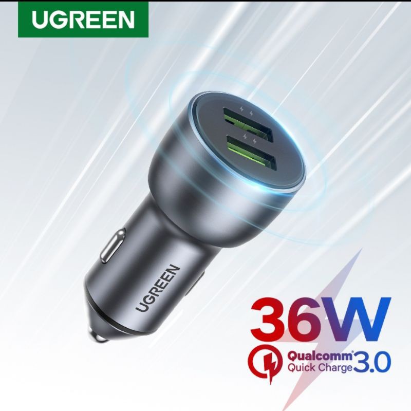 Ugreen Car Charger Qualcomm QC 3.0 - Car Charger Ugreen Mobil Dual Port