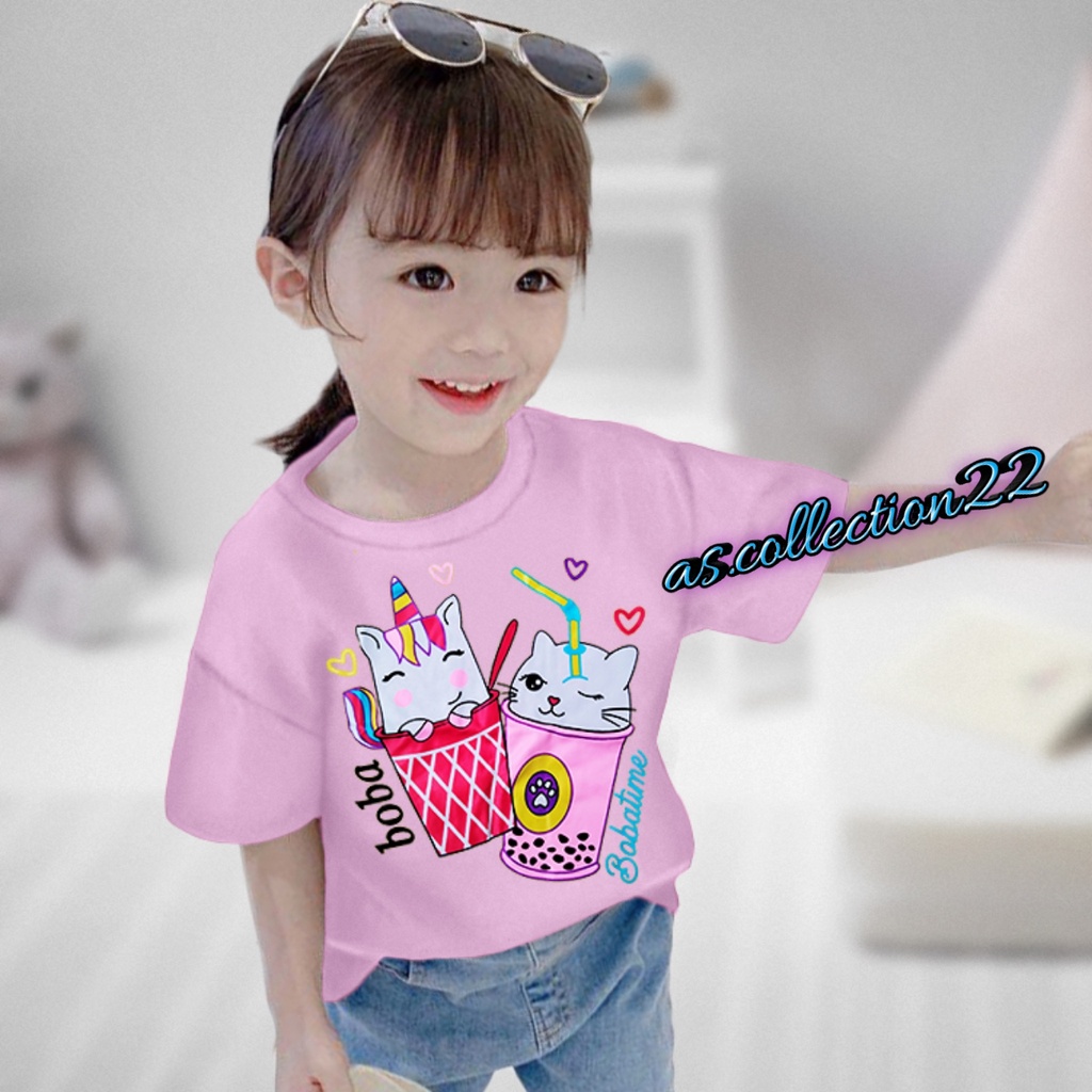 KAOS ANAK Perempuan Motif BOBA PONY 1-10 TAHUN