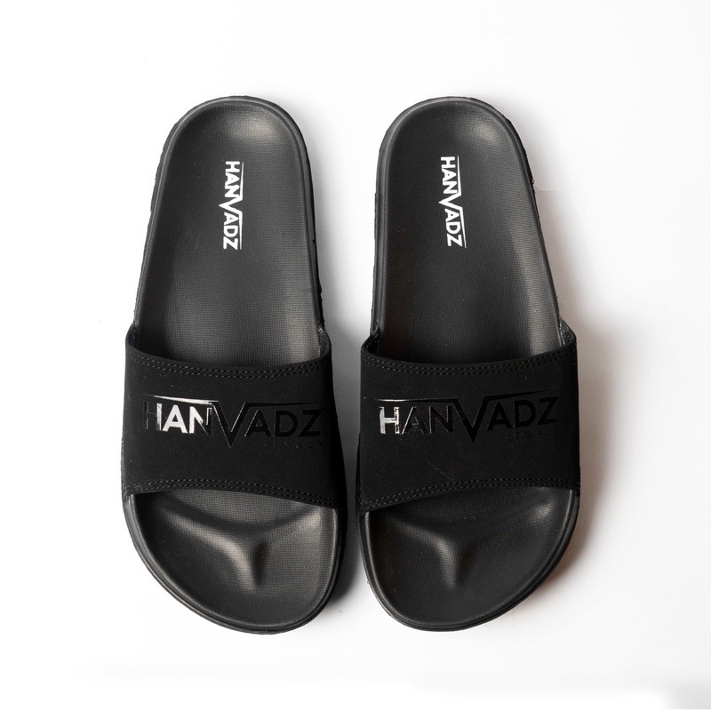 Sandal SlipOn Hanvadz FullBlack Text Original