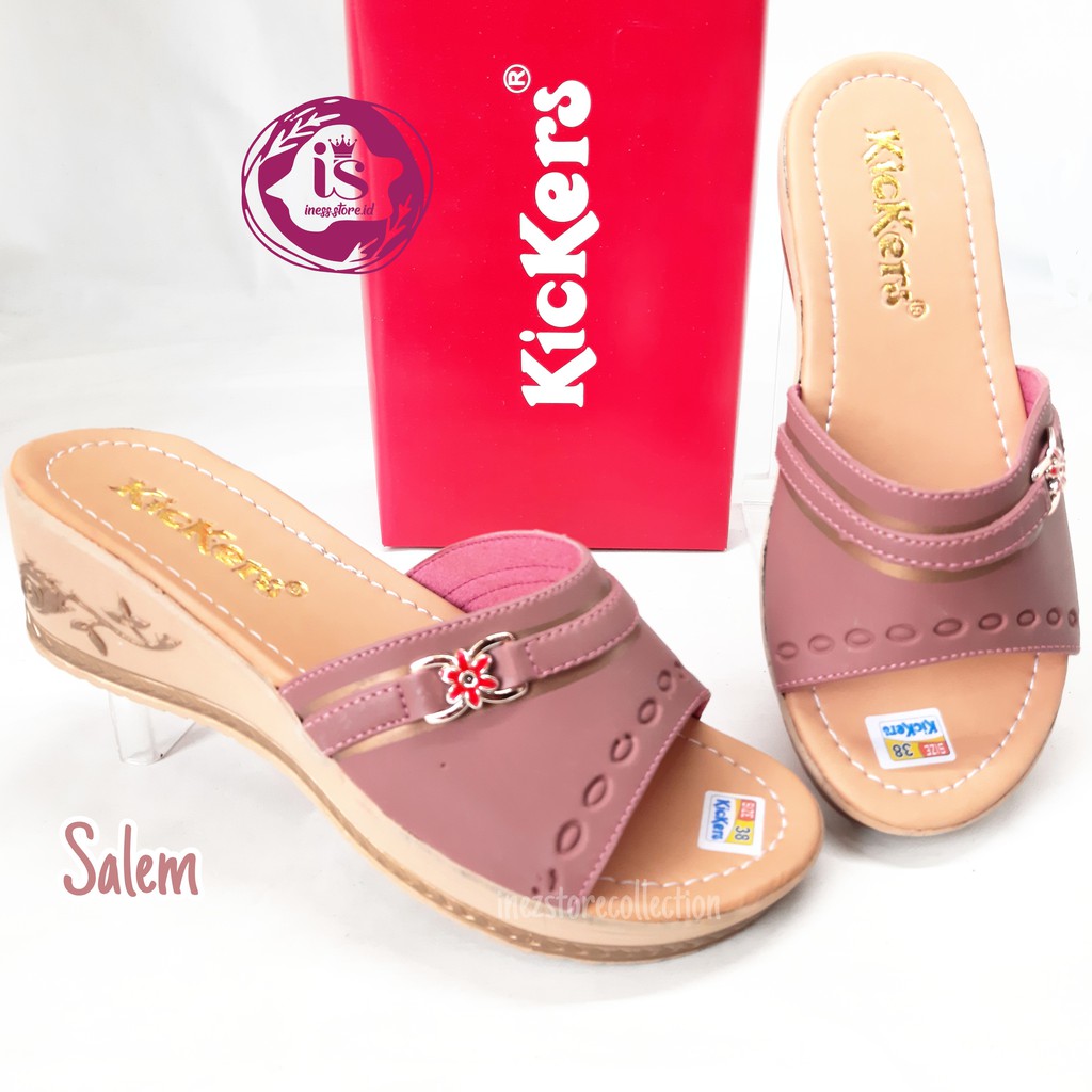 SANDAL WEDGES WANITA KICKERS NGEHITS KODE LR-27  MURAH HARGA GROSIR