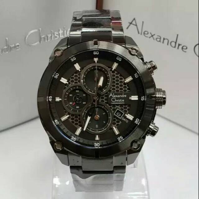 JAM TANGAN PRIA ALEXANDRE CHRISTIE AC 6490 FULL BLACK