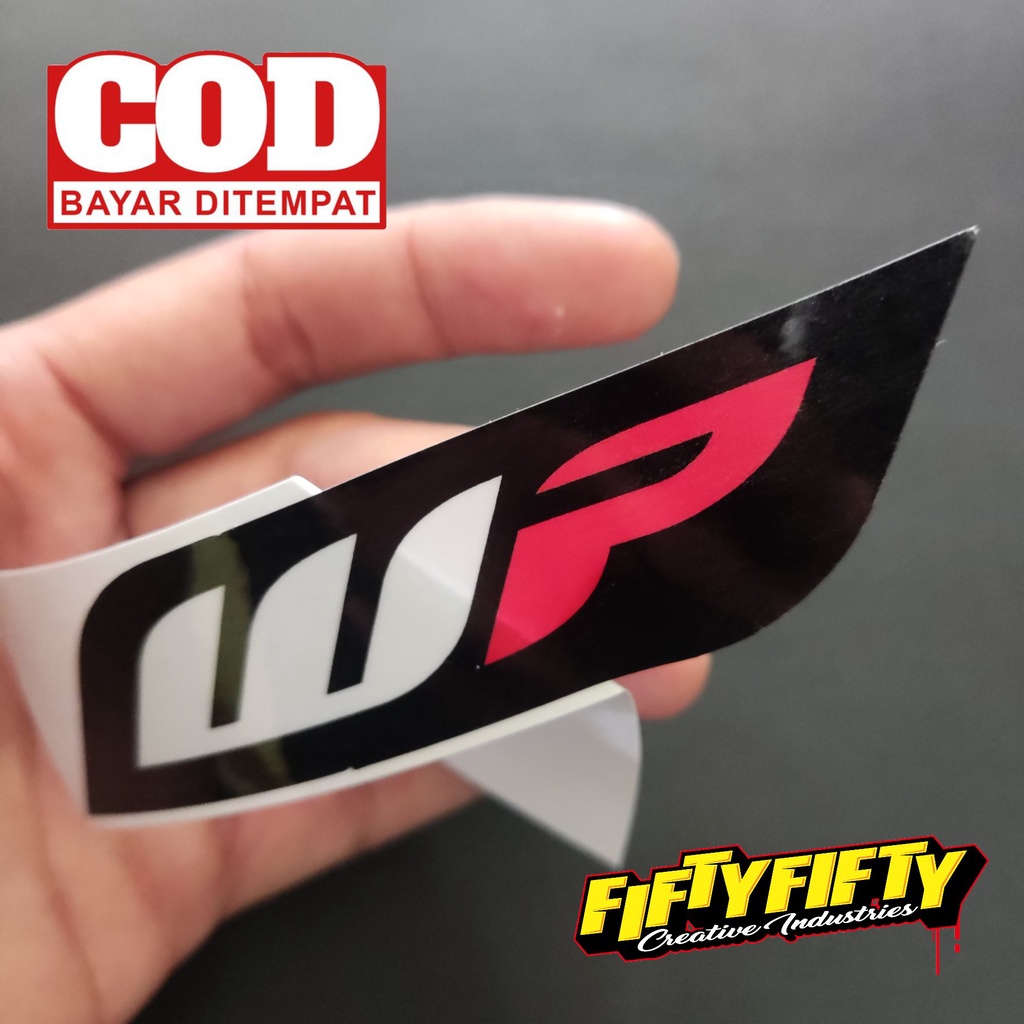 Stiker Print Cut WP SUSPENSION Stiker Printing Laminasi Glossy Stiker Motor Mobil Helm Sudah Membentuk Pola Desain