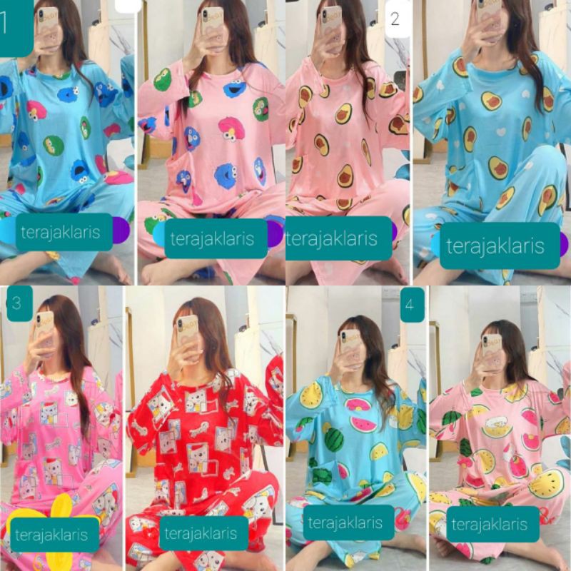 baju tidur PP wanita bahan spandex tebal + pouch